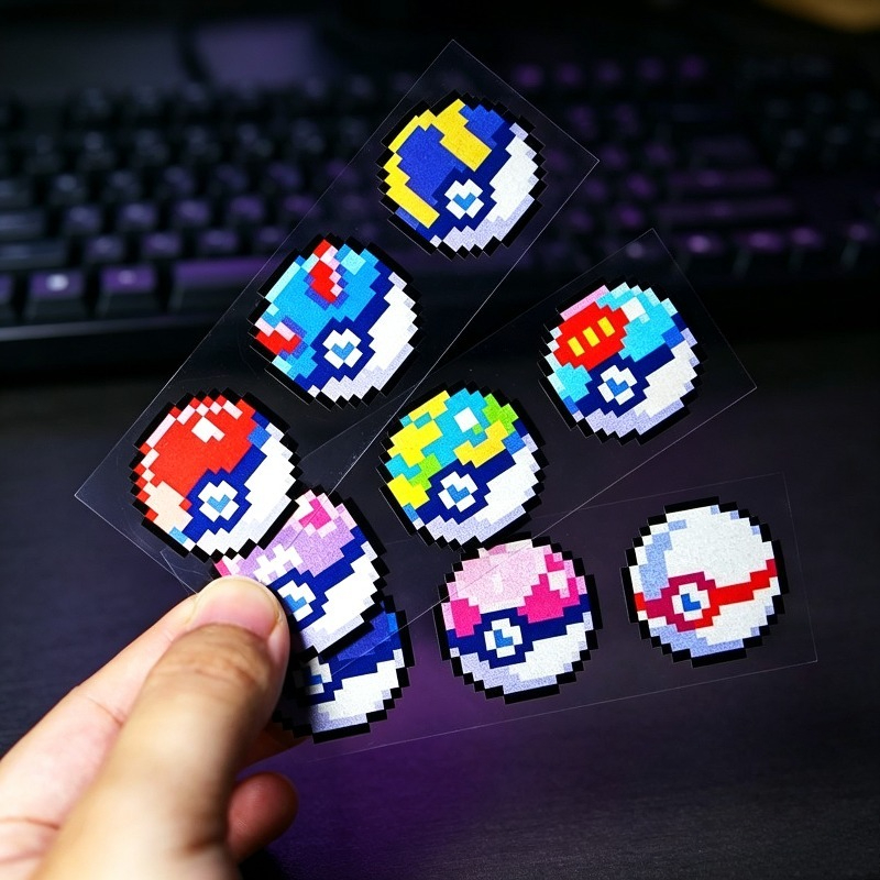 Retro Pixel Poke Ball Stickers - огляд і ціна Retro Gaming Pokemon